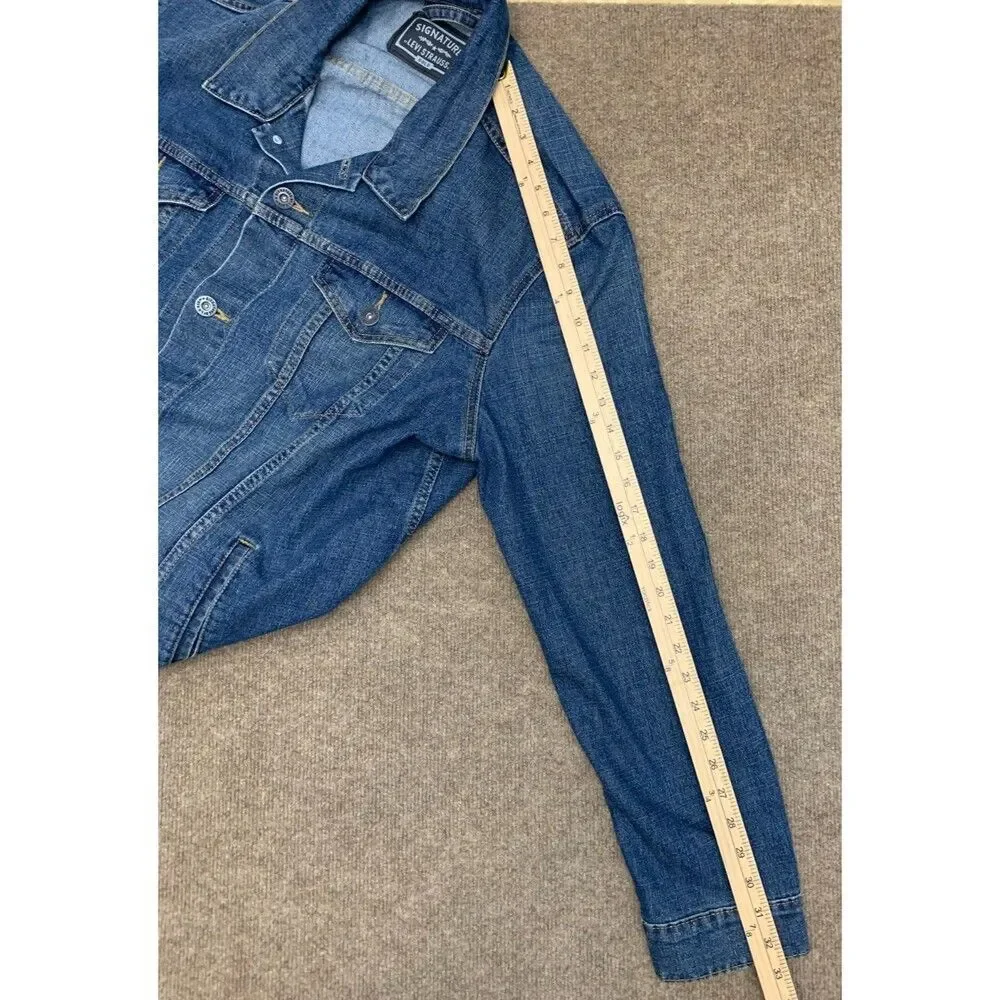 Levis Jacket Mens XXL Lightweight Denim Shacket Cowboy Work Trucker Button Shirt - Picture 5 of 9
